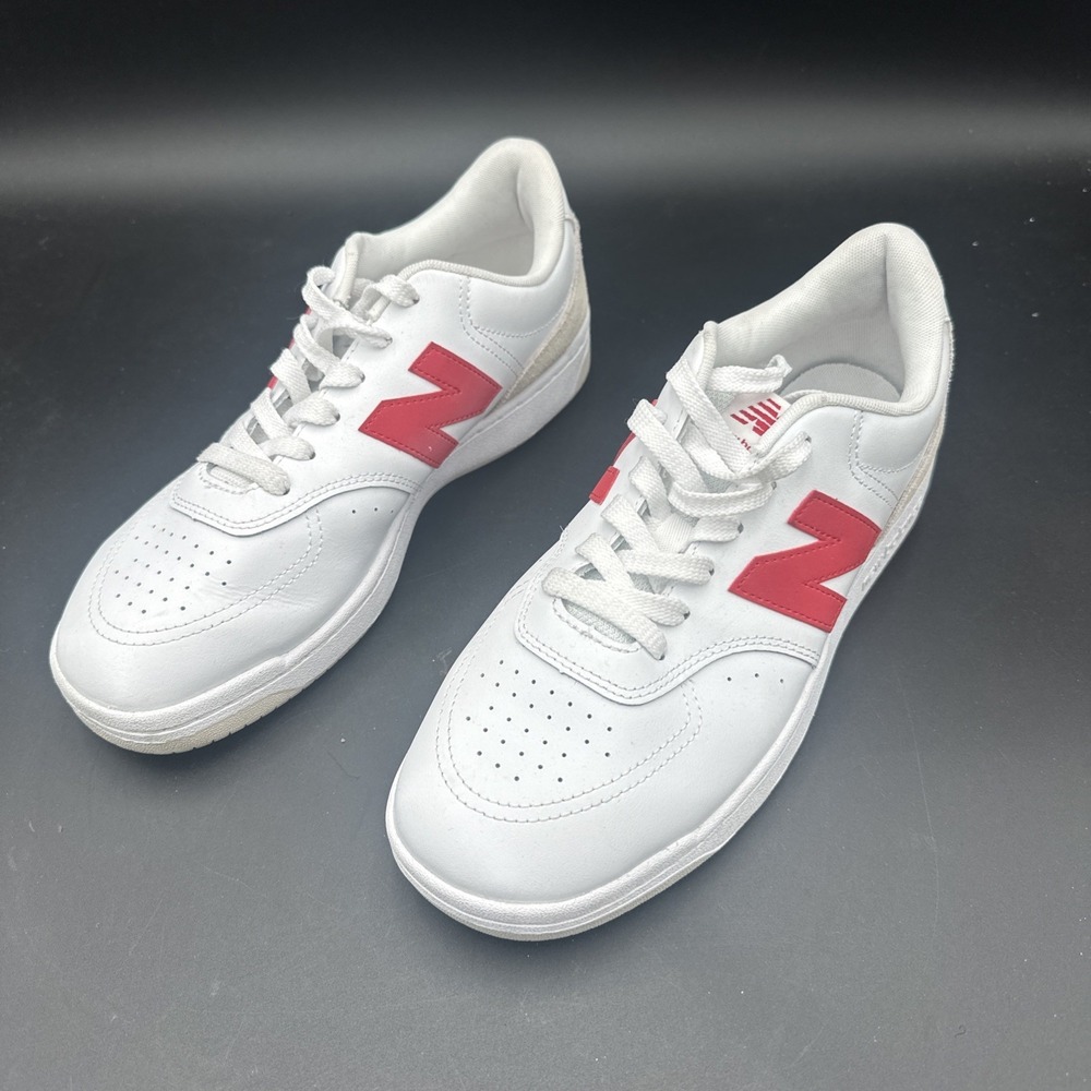New Balance BB80RTB Men's Sneakers White Red‎ Size 9.5 US 43 EU Leather Casual